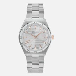 Ferragamo Mens Stainless Steel 40mm Bracelet Fashion Watch